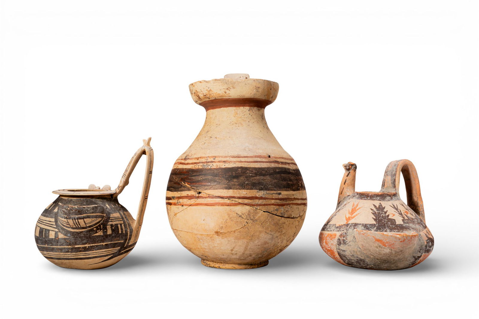 COLLECTION OF DAUNIAN TERRACOTTA BICHROME VESSELS (1 of 6)