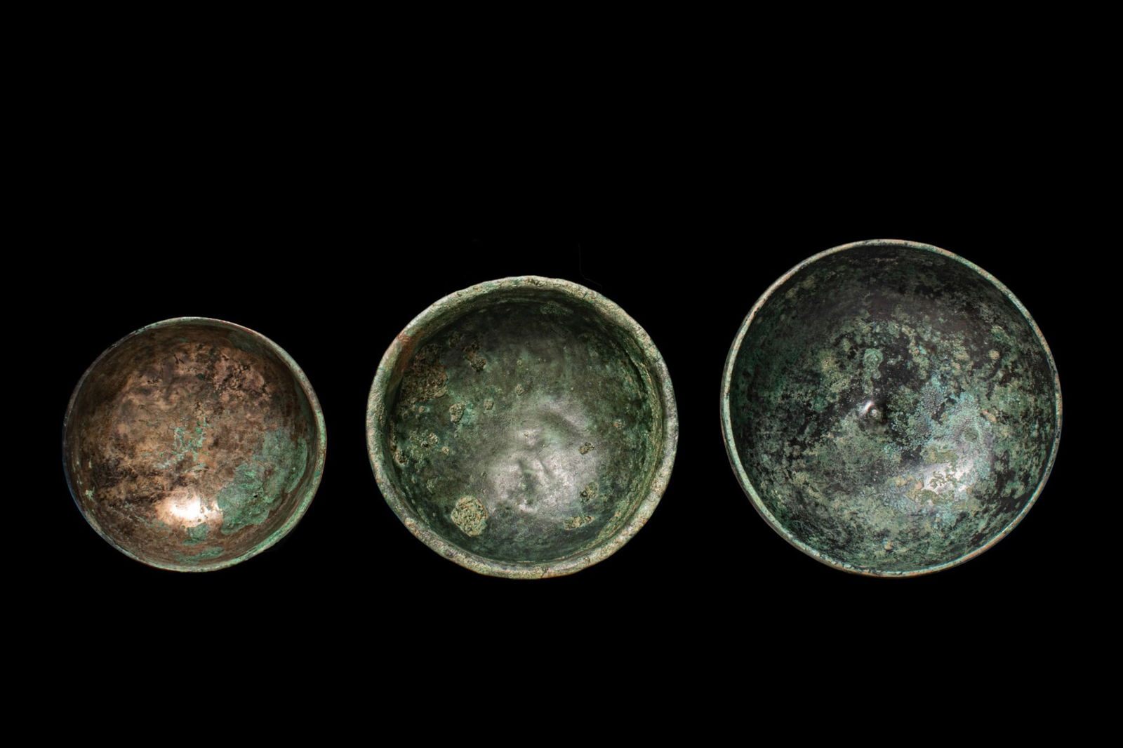 COLLECTION OF GREEK PERIOD BRONZE BOWLS (1 of 3)