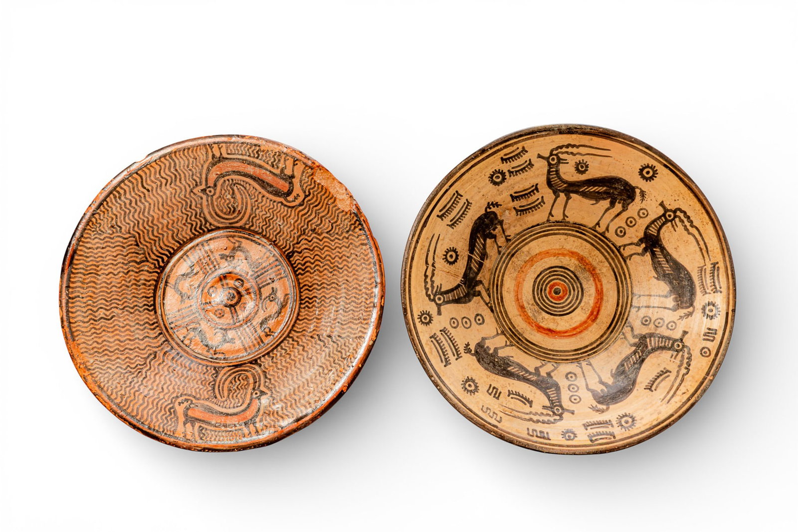 PAIR OF INDUS VALLEY DISHES WITH QUADRUPEDS (1 of 4)