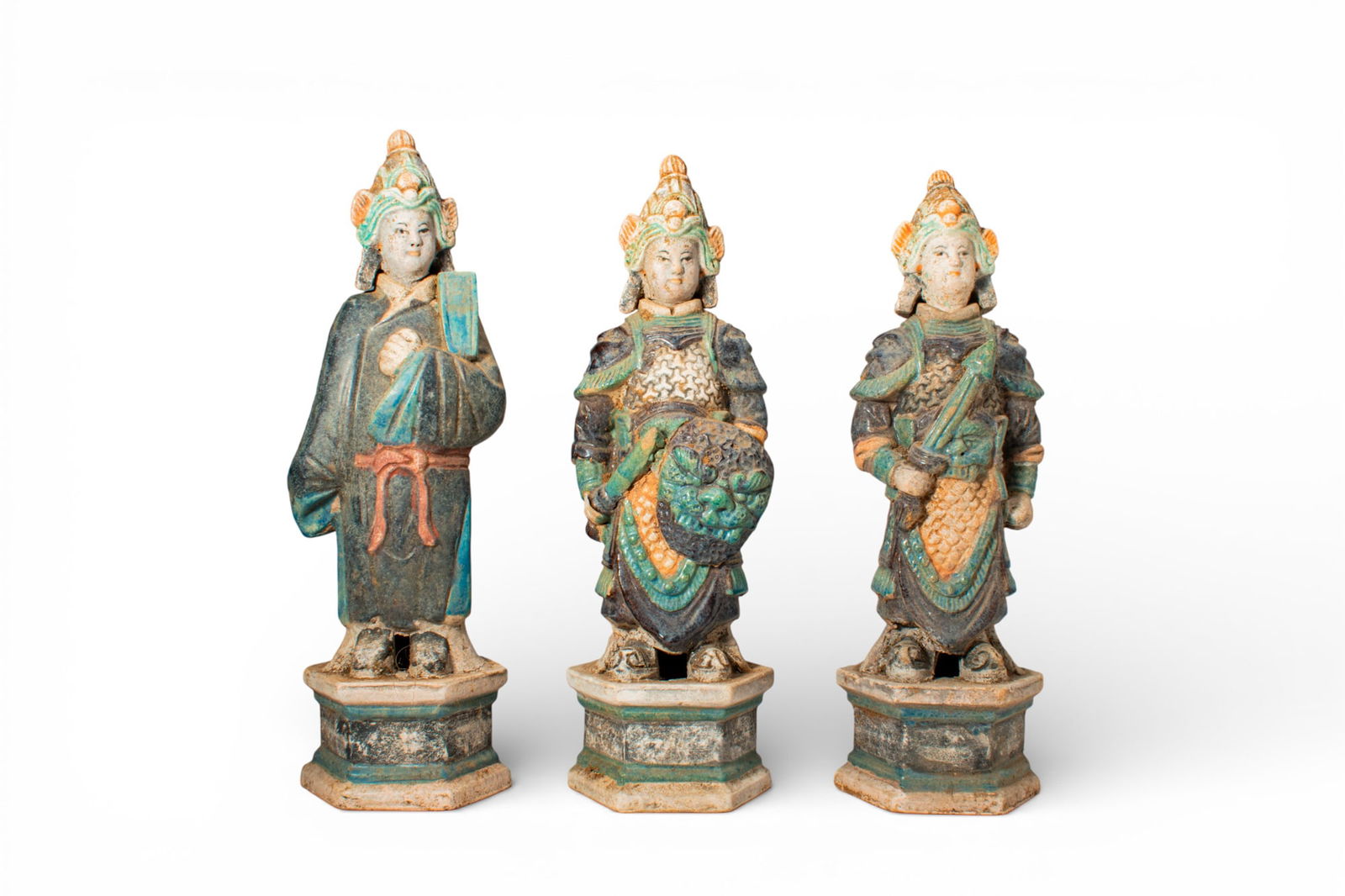 COLLECTION OF MING DYNASTY GLAZED TERRACOTTA FIGURES (1 of 6)
