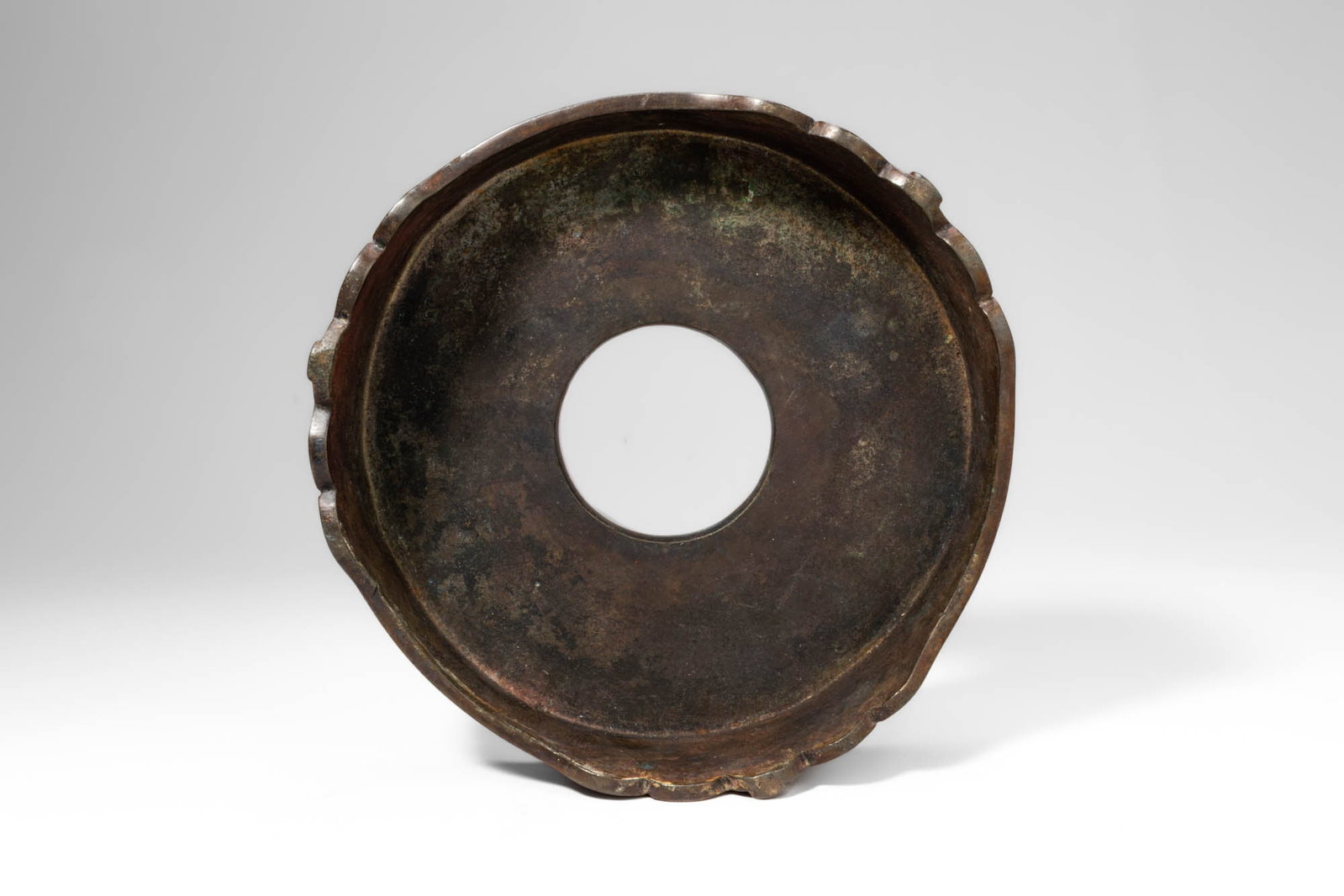 LARGE BRONZE GOLD SPLASHED CENSER AND STAND - 7
