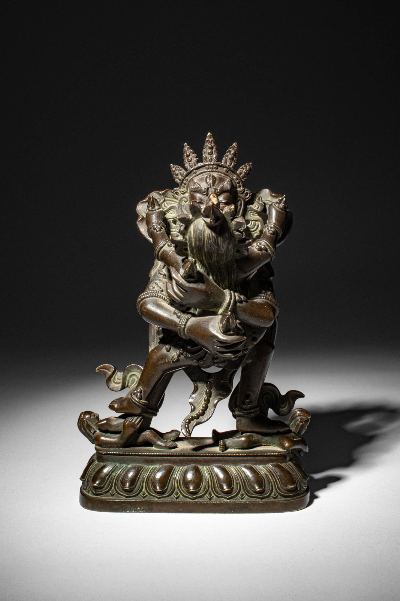 SINO-TIBETAN BRONZE YABYUM OF VAJRASATTVA AND CONSORT - 2