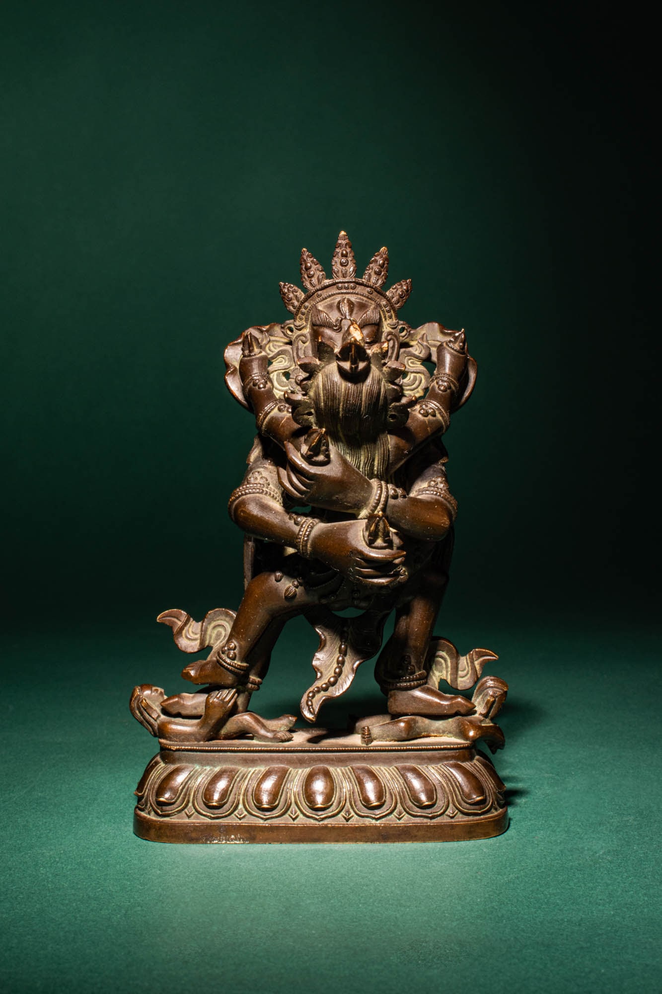SINO-TIBETAN BRONZE YABYUM OF VAJRASATTVA AND CONSORT - 3