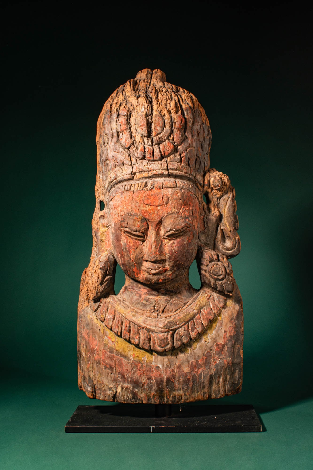 NEPALESE WOODEN MASK OF BODHISATTVA (1 of 6)