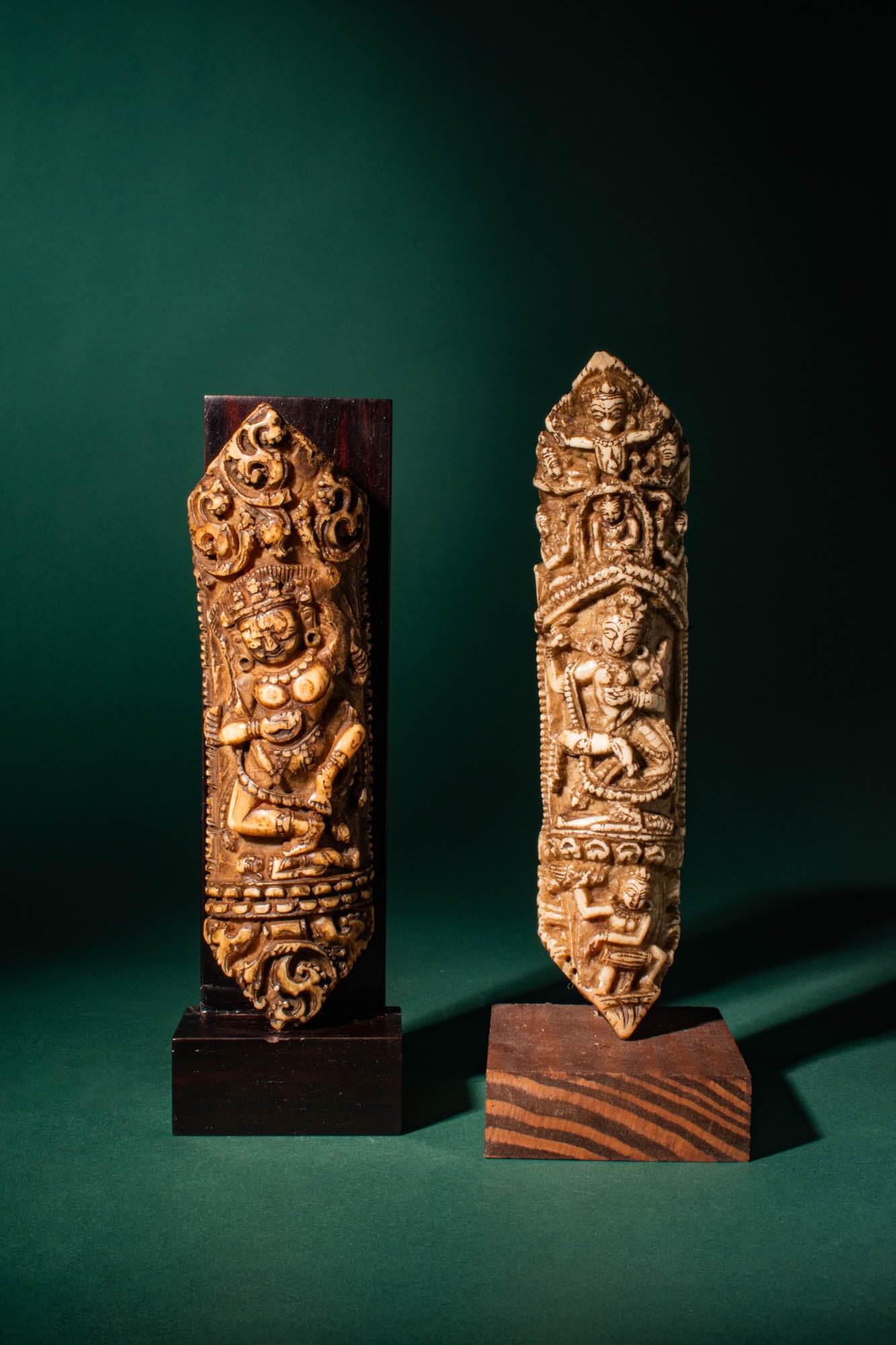 TWO TIBETAN BONE APRONS CARVED WITH DAKINI (1 of 5)