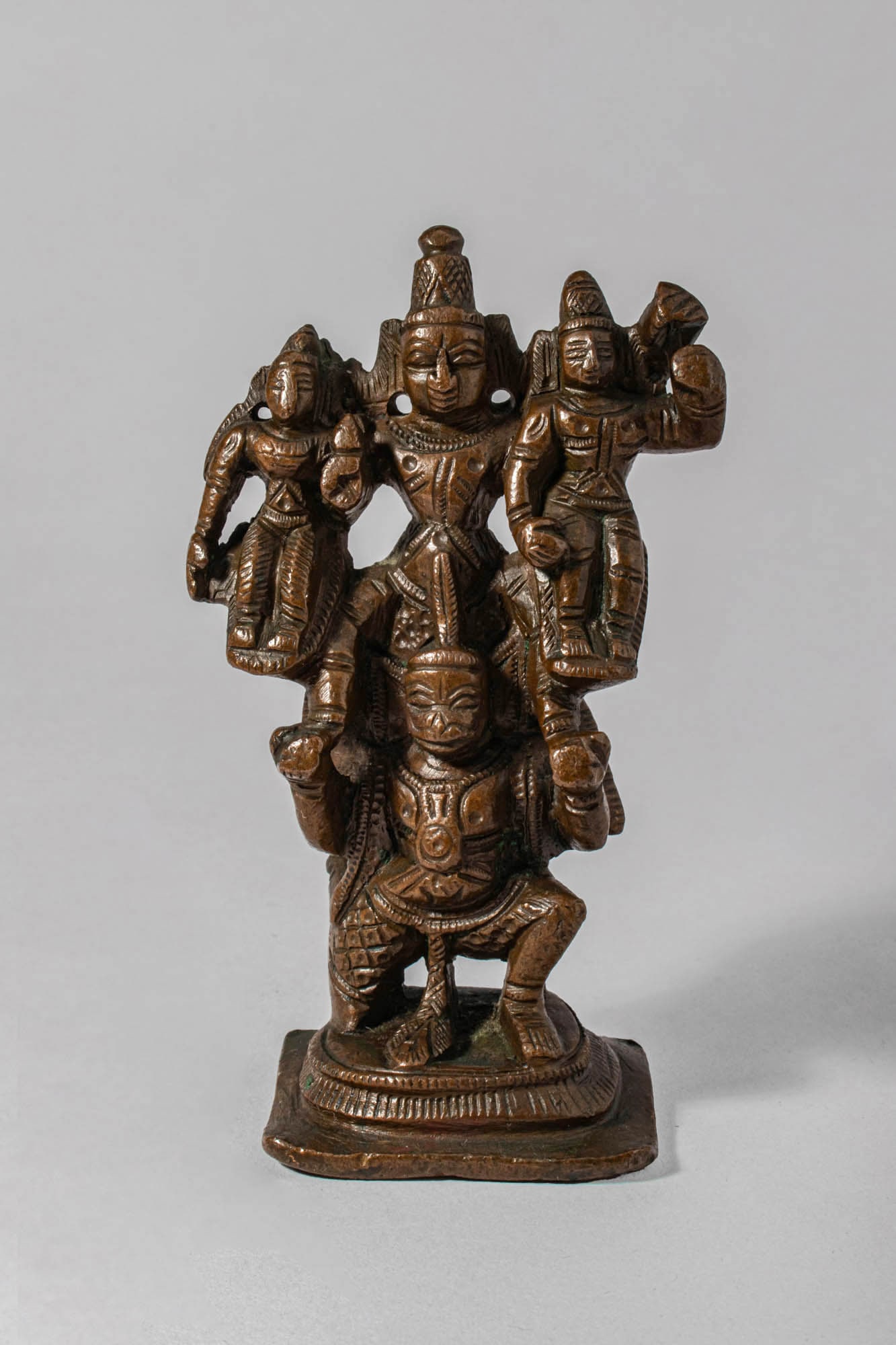 INDIAN BRONZE FIGURE DEPICTING HANUMAN, VISHNU AND CONSORTS (1 of 5)