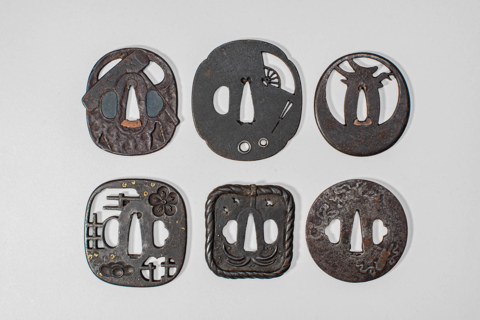 GROUP OF SIX JAPANESE TSUBA (1 of 4)