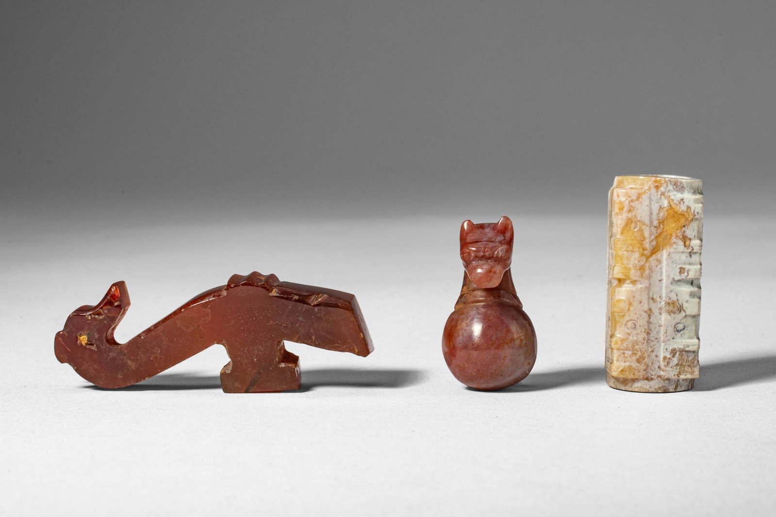 GROUP OF CHINESE STONE CARVINGS (1 of 3)