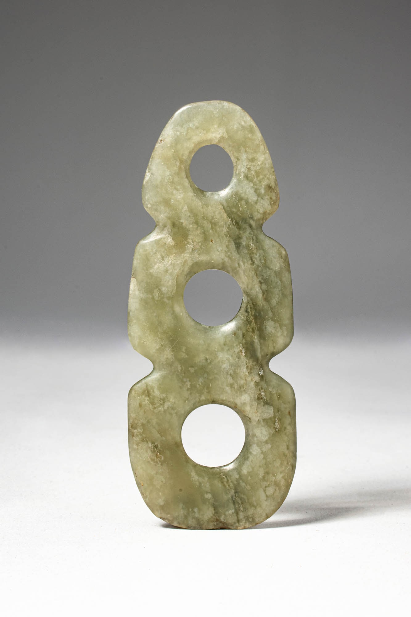 CHINESE JADE THREE-HOLE PLAQUE (1 of 3)