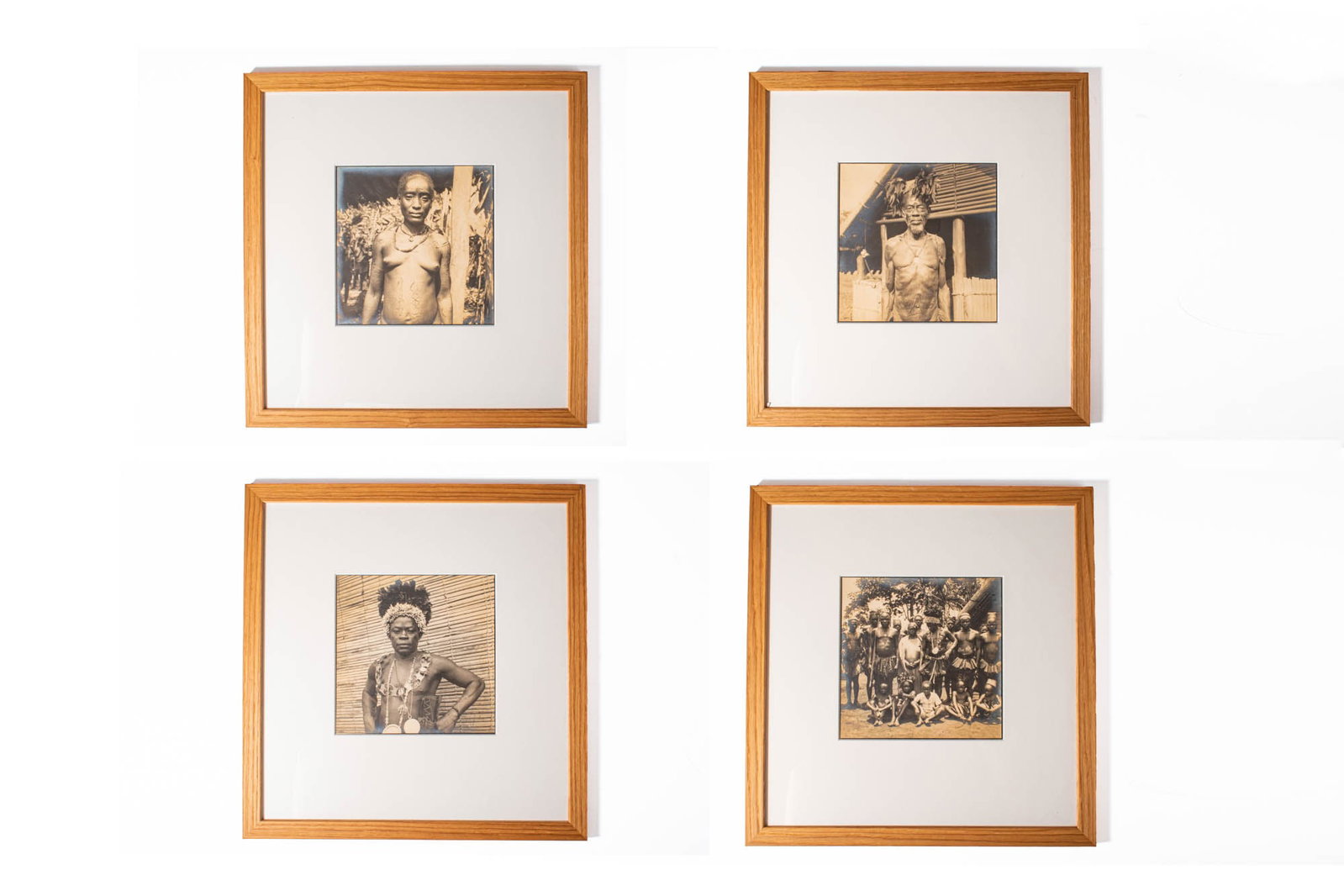 GROUP OF PHOTOGRAPHS BY CASIMIR ZAGOURSKI: Ca. 20th century AD. A set of four framed photographs by the Polish photographer Casimir Zagourski, renowned for his extensive documentation of Central and West Africa during the interwar period. The 