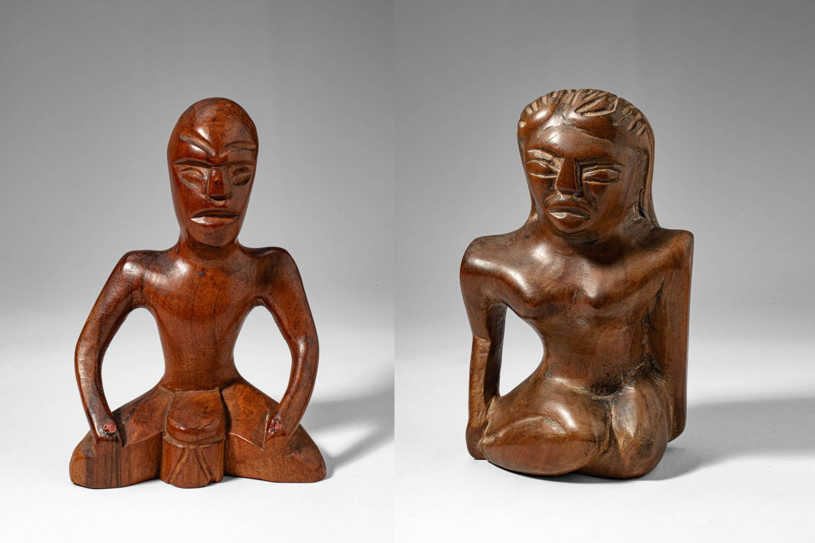 TWO TAHITIAN FOLK FIGURES (1 of 9)