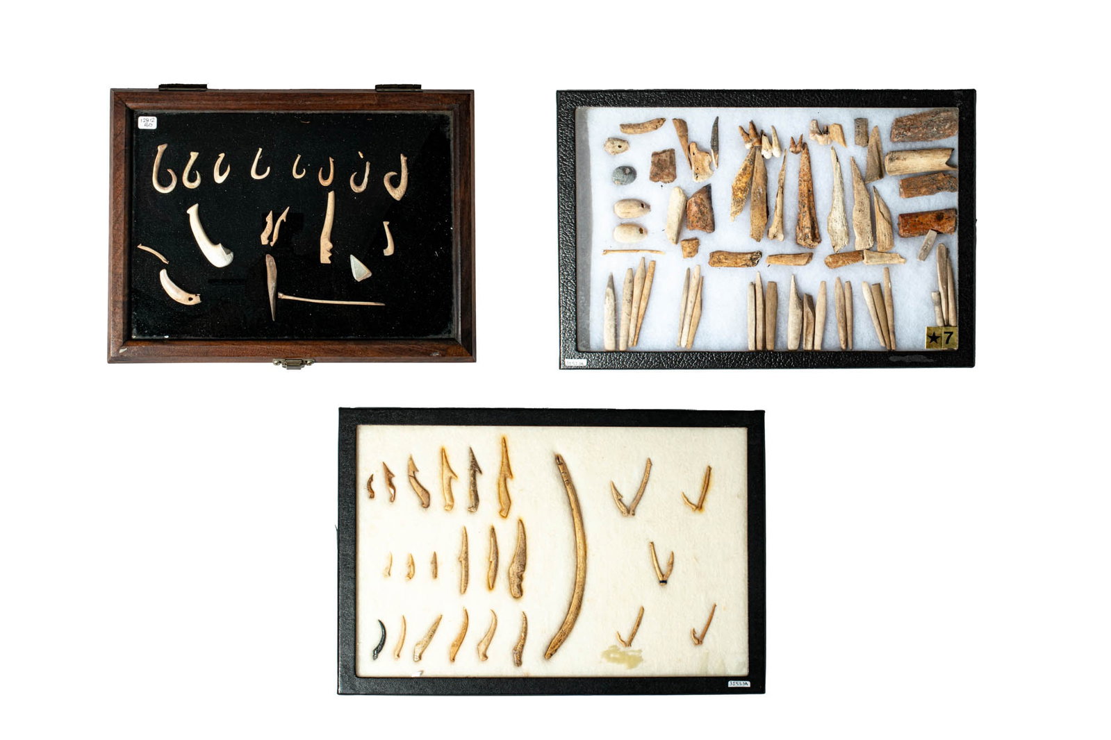 TWO SETS OF HAWAIIAN FISH HOOKS AND ONE SET OF OCEANIC FISHING IMPLEMENTS WITH HOOKS (1 of 5)