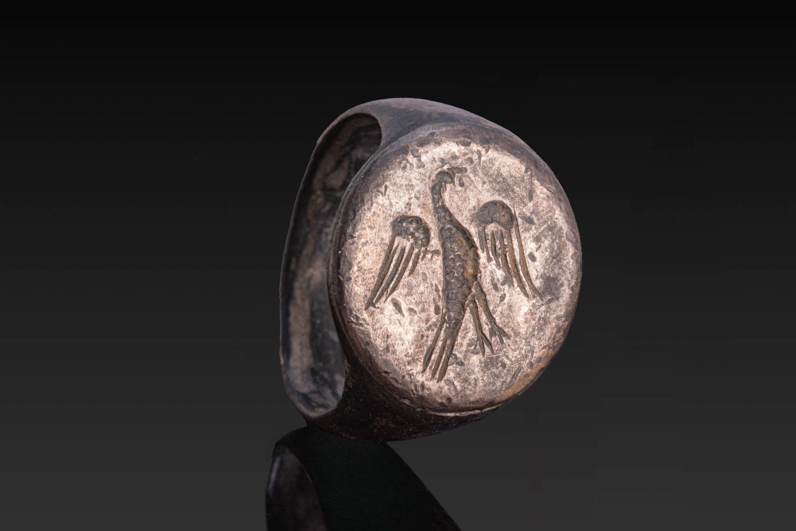 ROMAN SILVER RING WITH EAGLE - 2