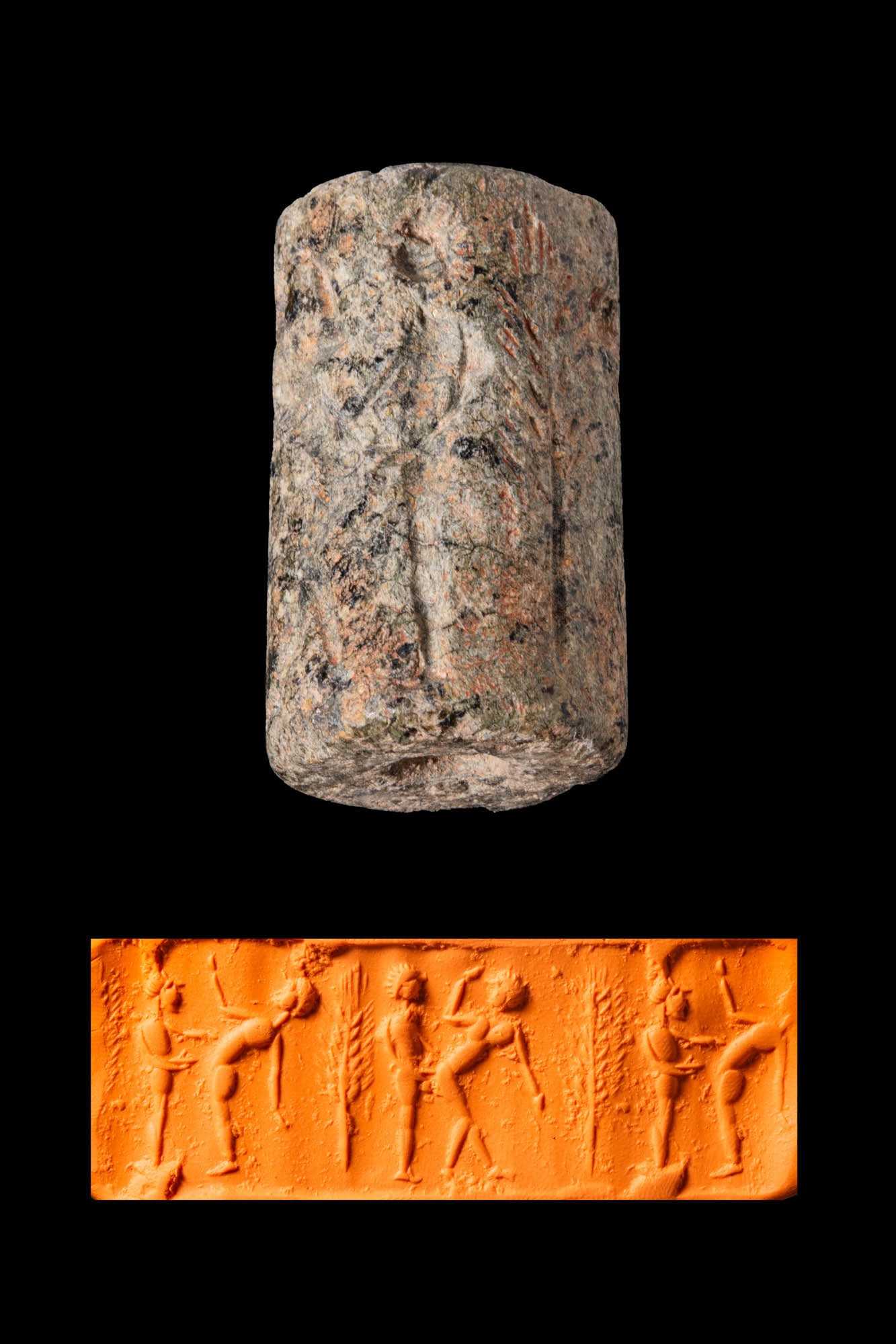 MESOPOTAMIAN STONE CYLINDER SEAL WITH EROTIC SCENES (1 of 5)