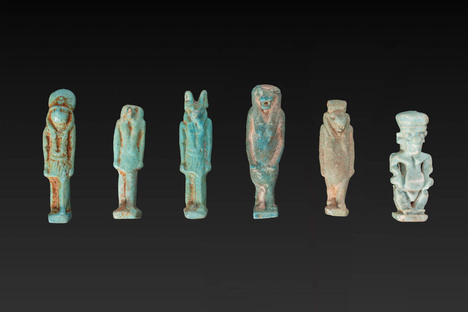 LARGE COLLECTION OF EGYPTIAN FAIENCE DEITY AMULETS (1 of 6)