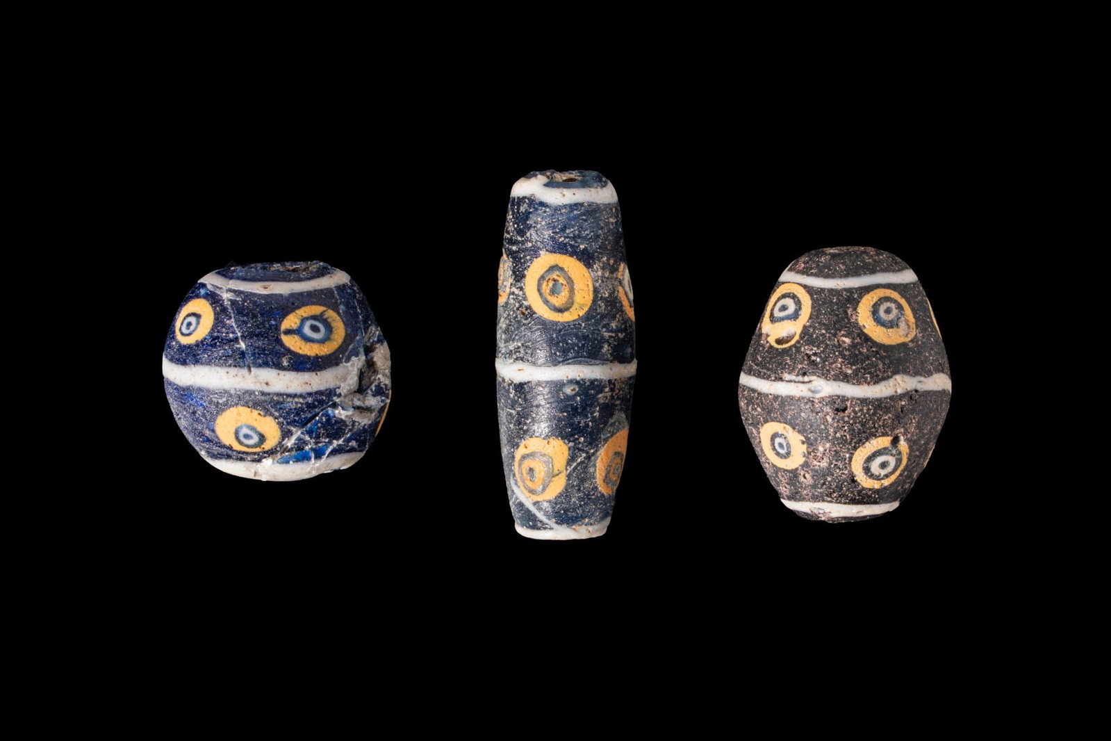 COLLECTION OF LARGE PHOENICIAN GLASS EYE BEADS (1 of 3)