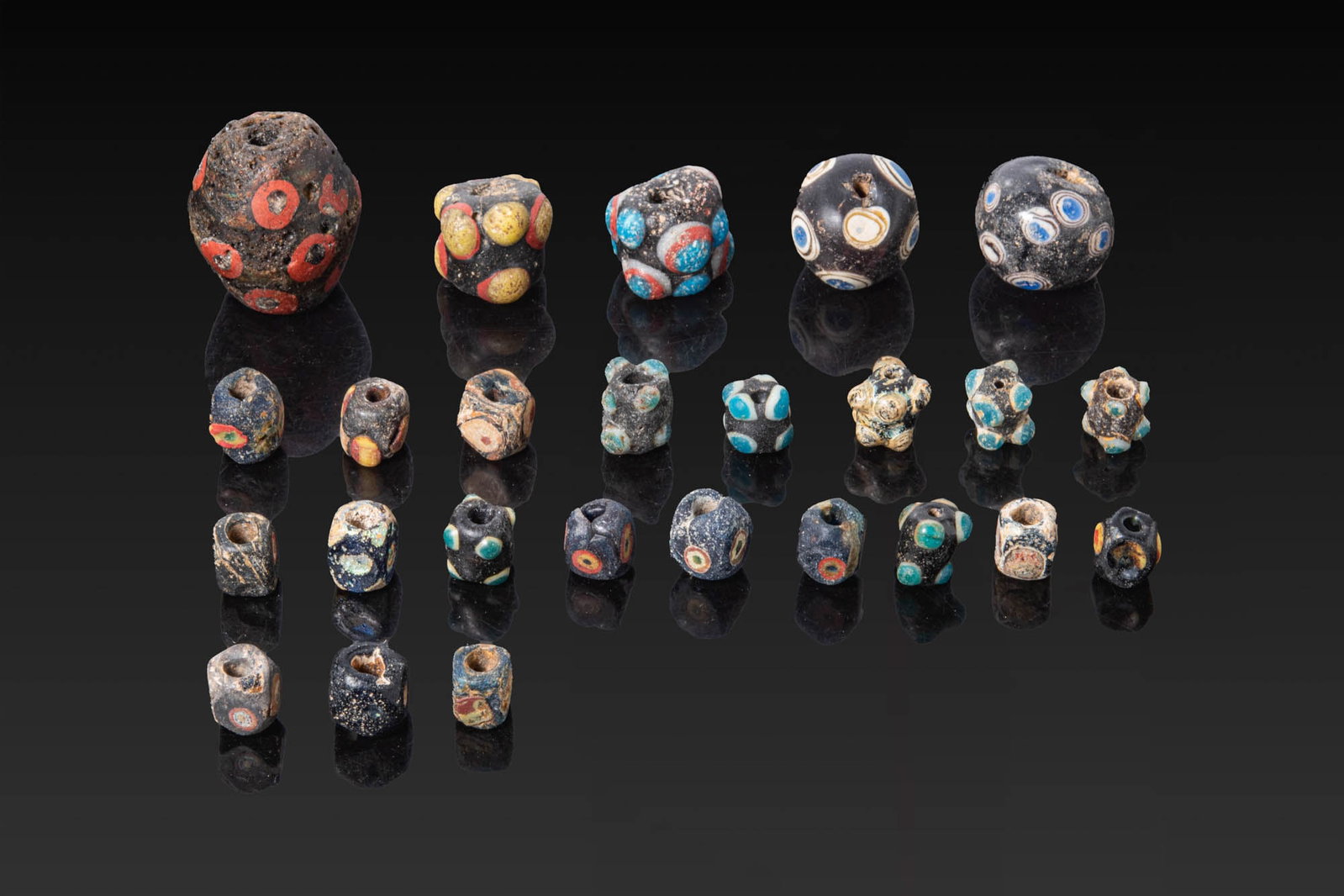 LARGE COLLECTION OF PHOENICIAN GLASS BEADS (1 of 3)