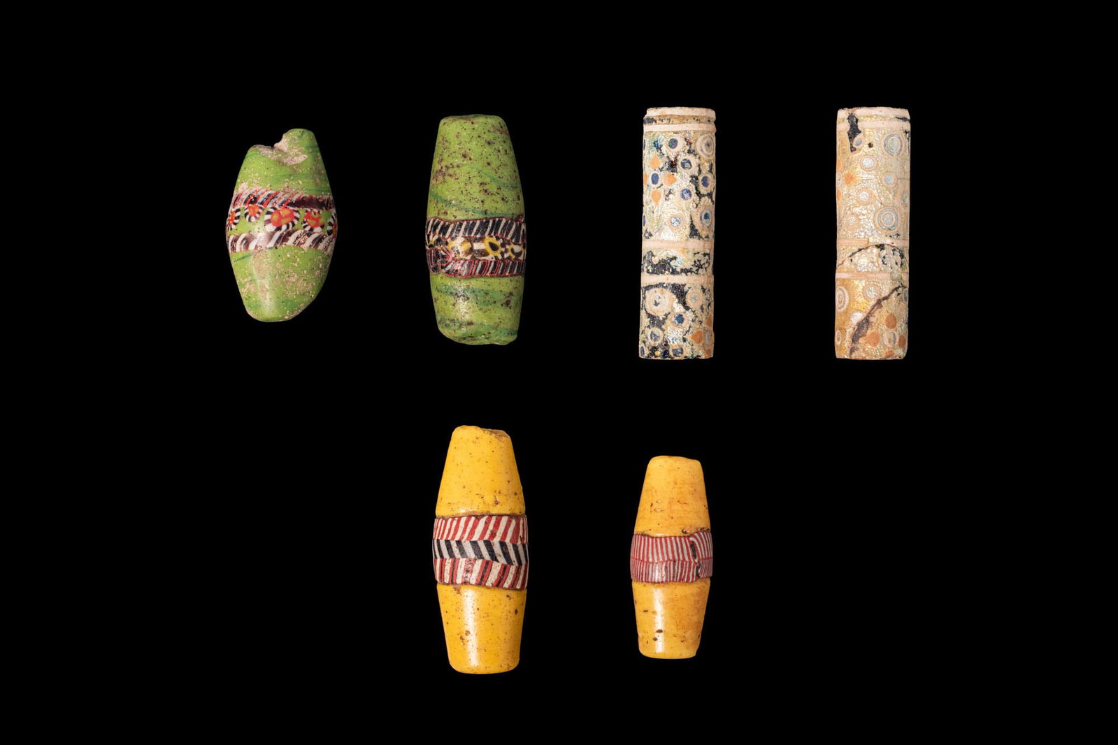COLLECTION OF HELLENISTIC GLASS TUBULAR BEADS (1 of 3)