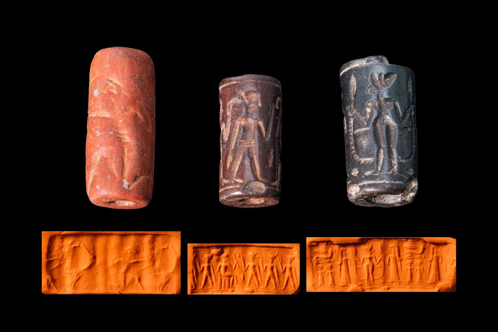 COLLECTION OF OLD SYRIAN AND NEO-ASSYRIAN STONE CYLINDER SEALS (1 of 6)