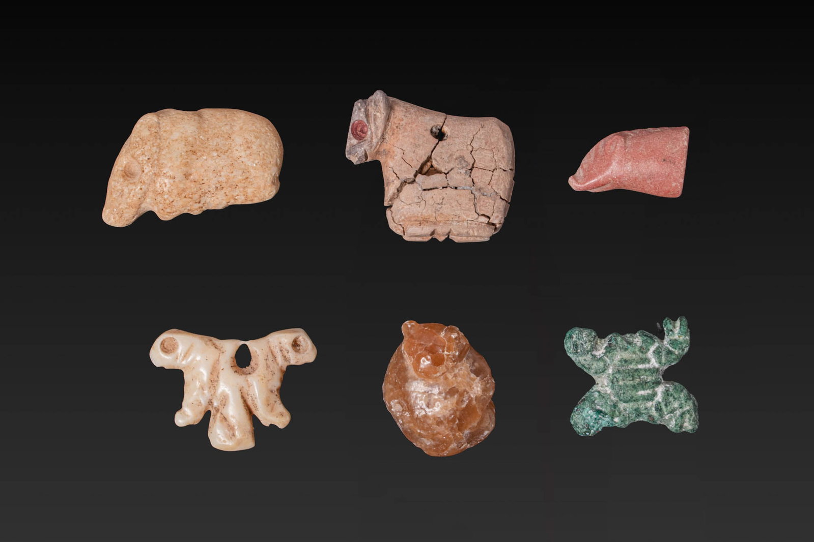 COLLECTION OF MESOPOTAMIAN STONE, BRONZE AND SHELL ANIMAL AMULETS AND STAMP SEALS - ORIGINAL LAMBERT (1 of 8)