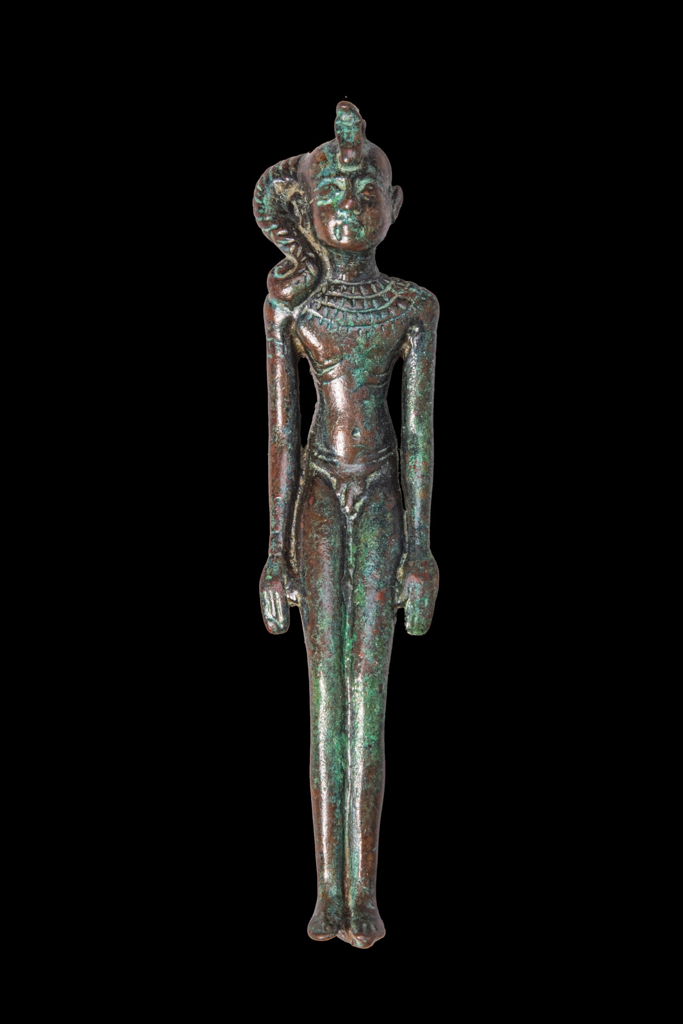 EGYPTIAN BRONZE FIGURINE OF HARPOCRATES (1 of 3)