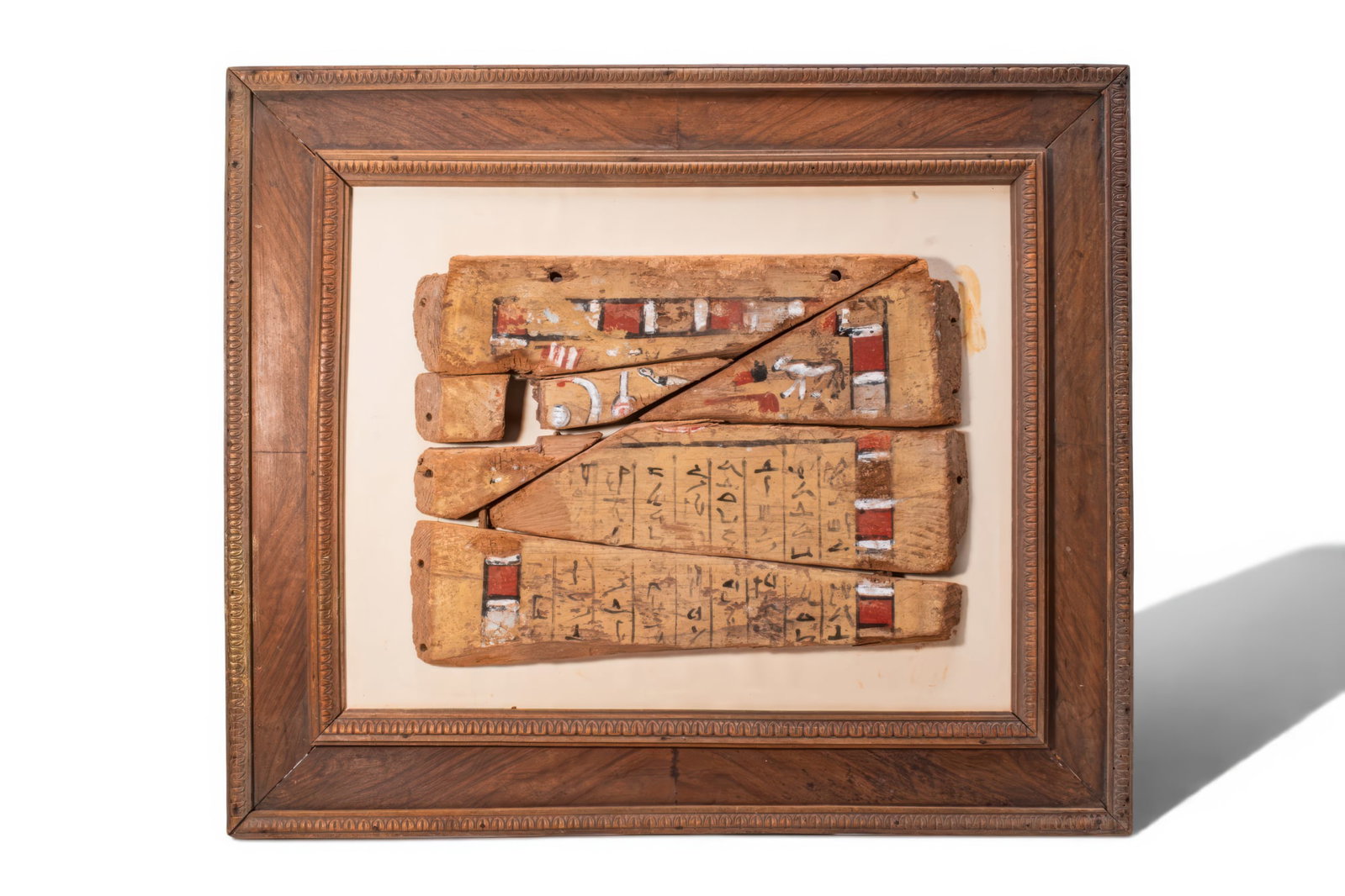 EGYPTIAN PAINTED WOODEN COFFIN PANEL OF NEFER-KA (1 of 4)