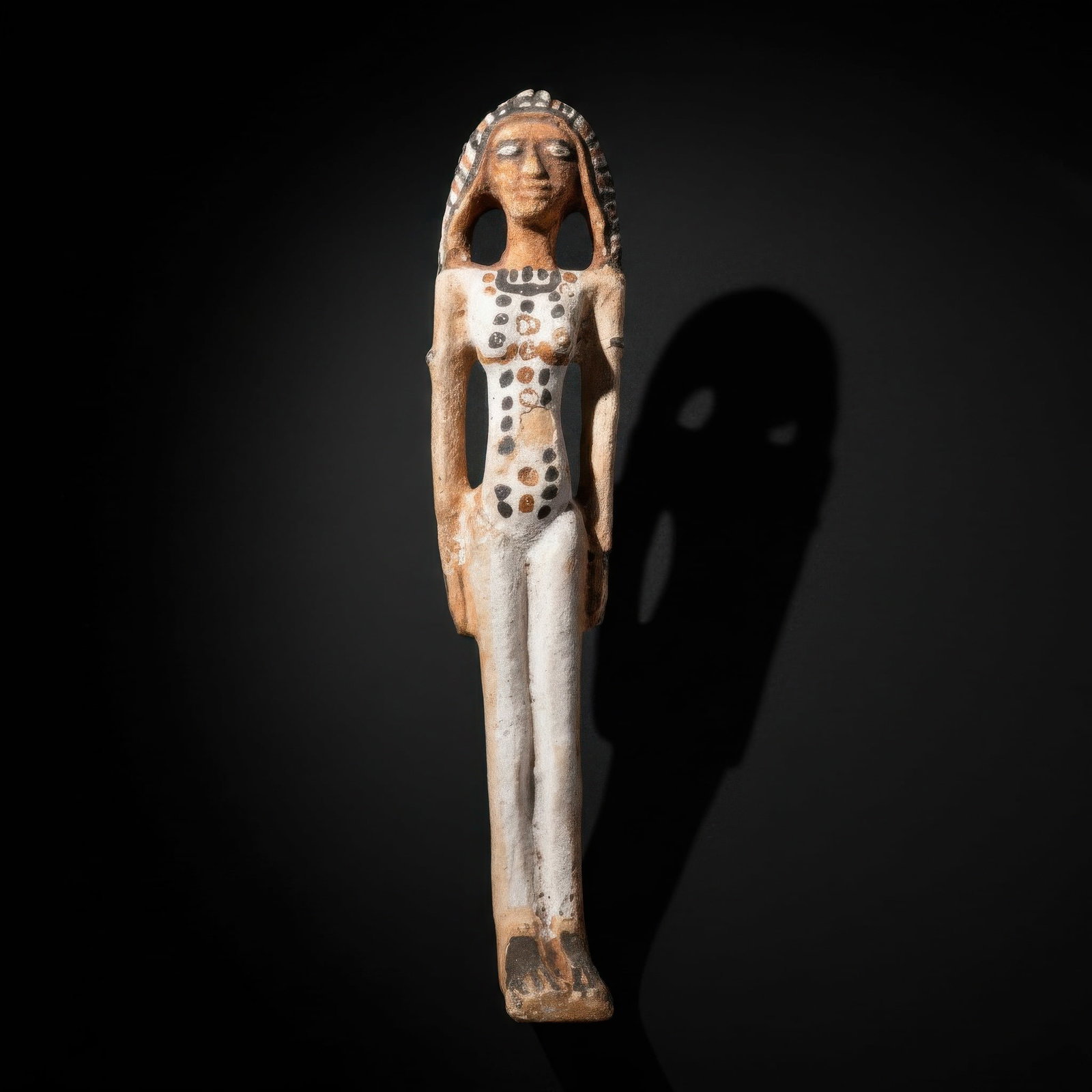 RARE EGYPTIAN PAINTED TERRACOTTA FERTILITY FIGURE (1 of 4)