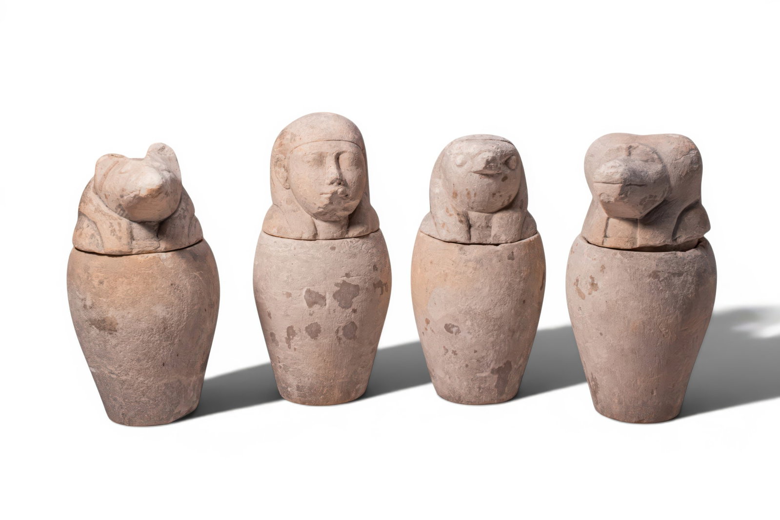 RARE EGYPTIAN LIMESTONE CANOPIC JARS (1 of 5)