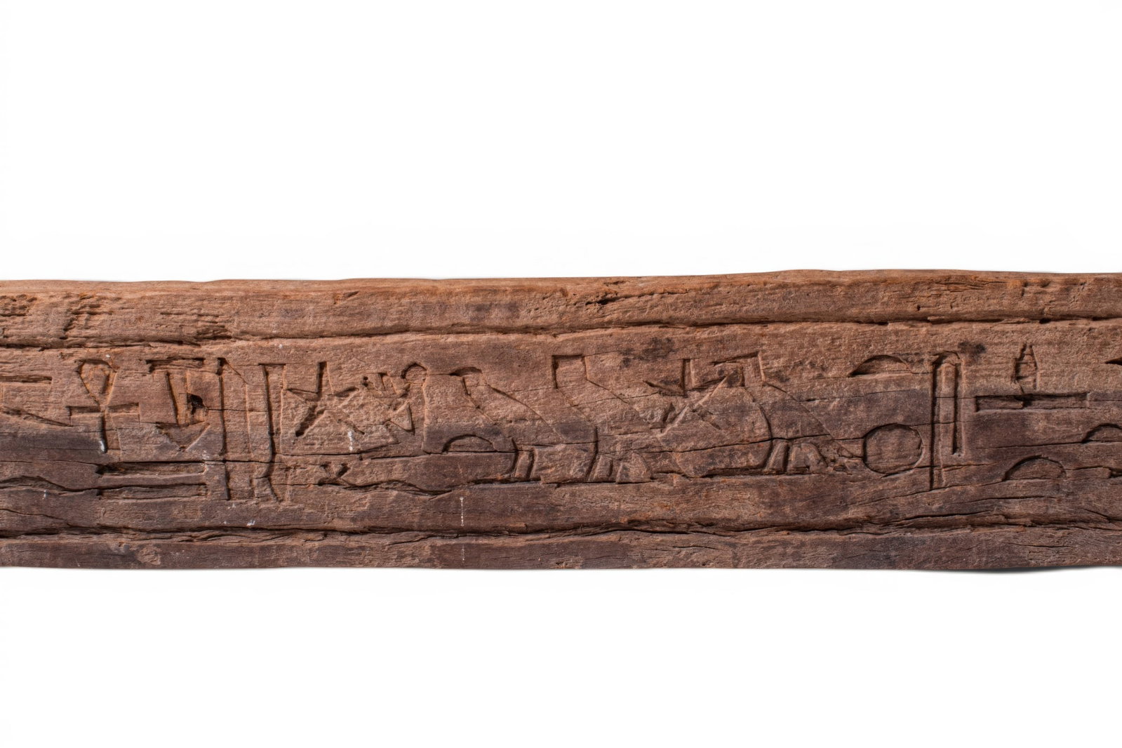 EGYPTIAN INSCRIBED WOODEN SARCOPHAGUS PANEL OF ANKH-SEMA-TAWY (1 of 5)