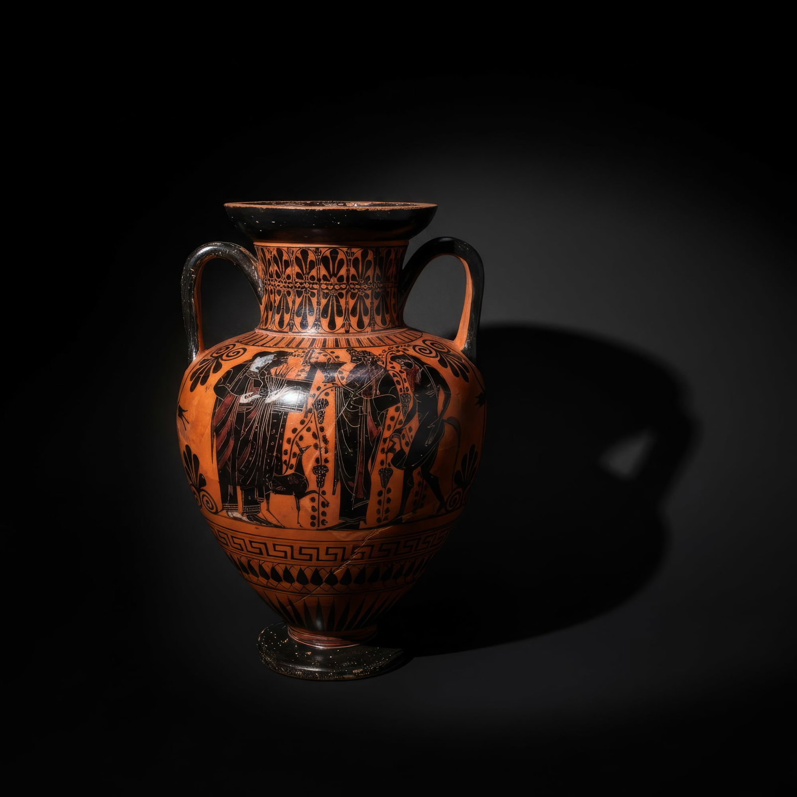 RARE ATTIC BLACK-FIGURE NECK AMPHORA ATTRIBUTED TO THE LYSIPPIDES PAINTER (1 of 6)