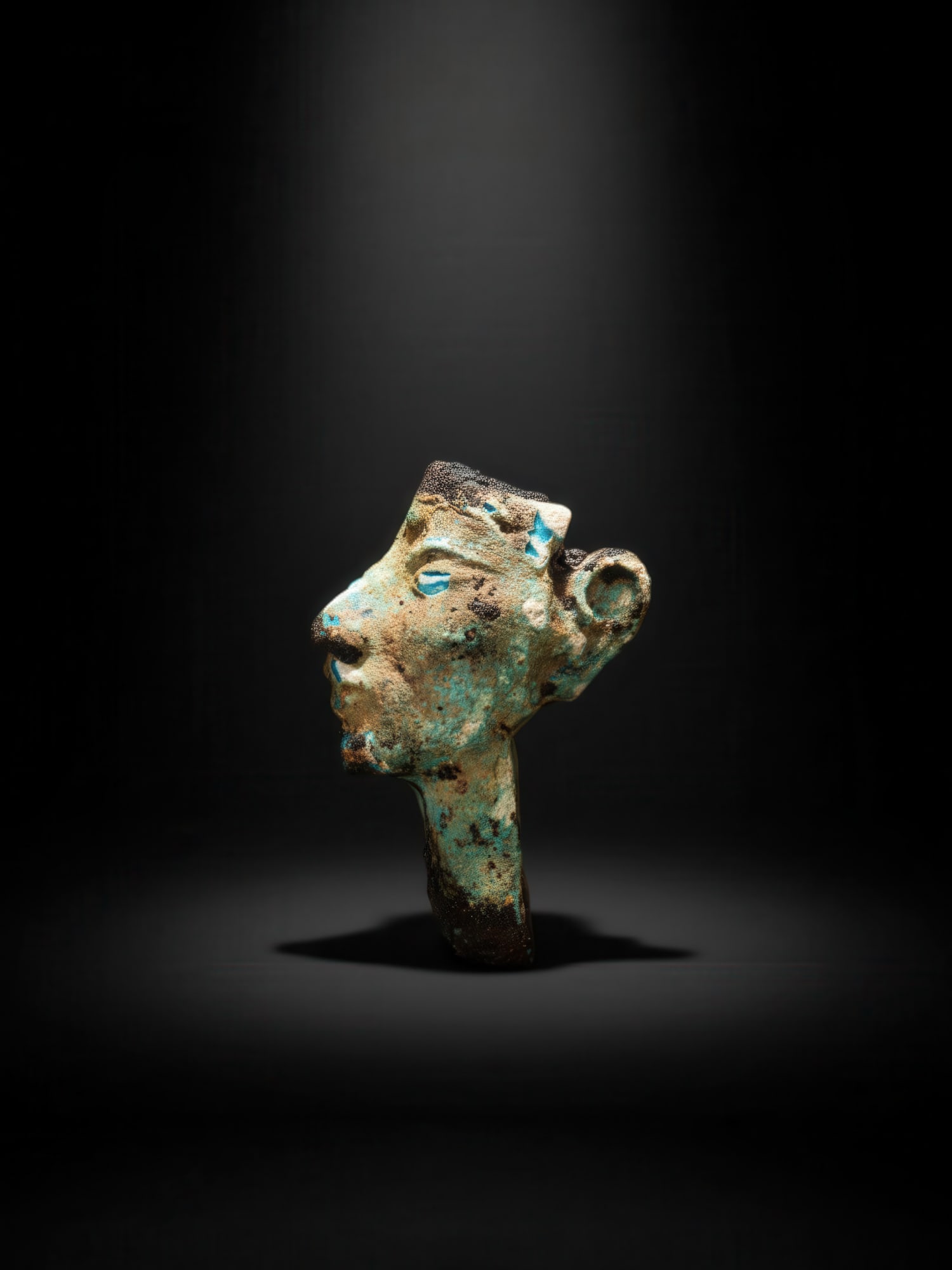 EGYPTIAN (or later) FAIENCE FACE INLAY (1 of 3)