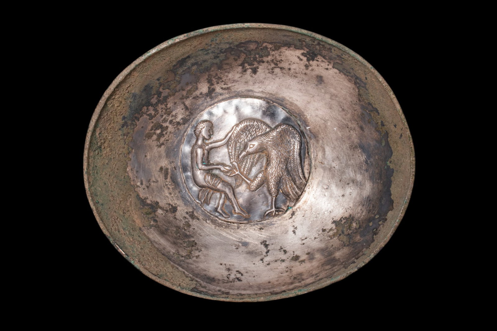 ROMAN SILVER BOWL WITH ZEUS AND GANYMEDE (1 of 2)