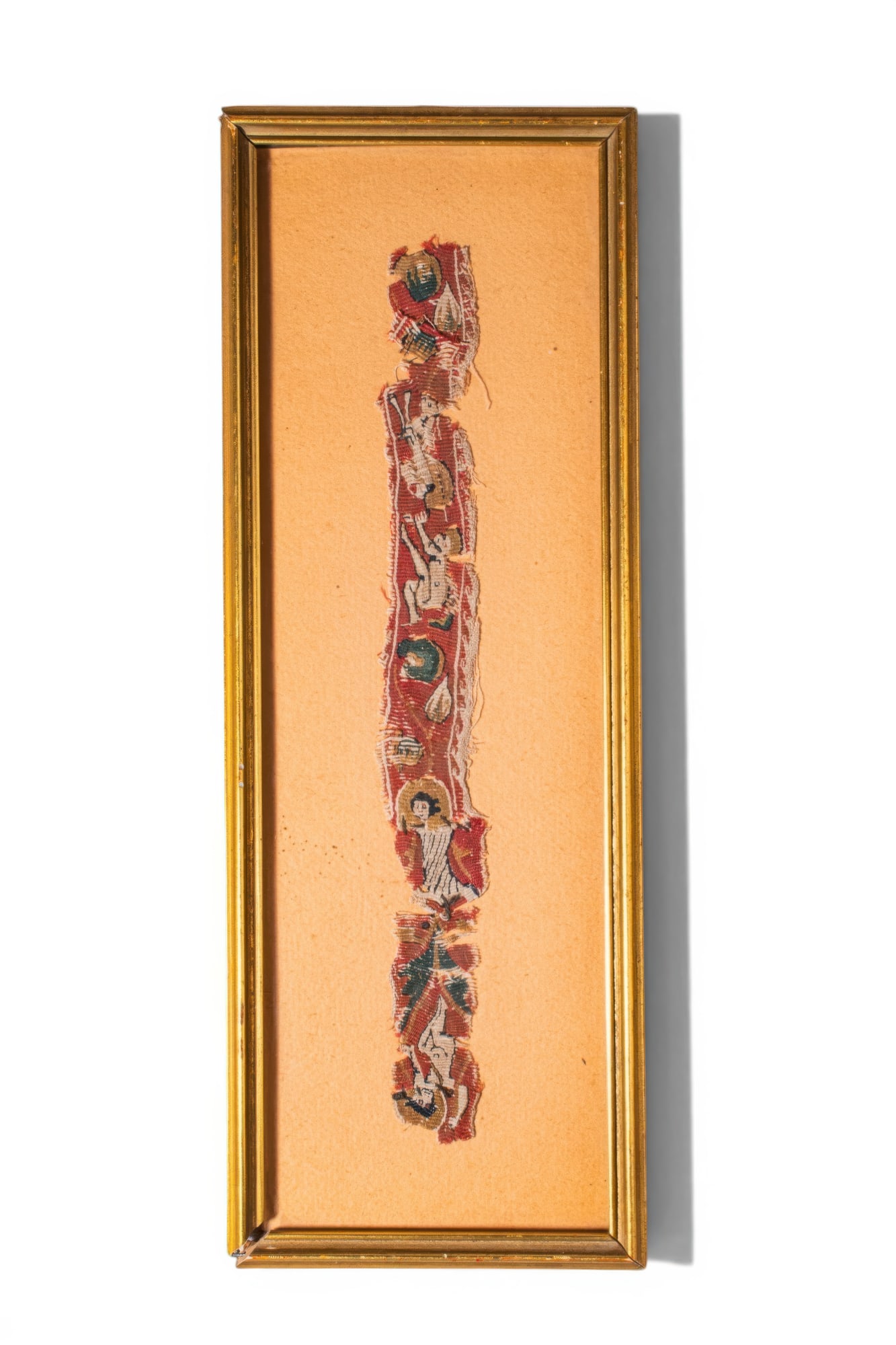 COPTIC TEXTILE FRAGMENT WITH POLYCHROME FIGURAL AND ANIMAL BORDER (1 of 3)