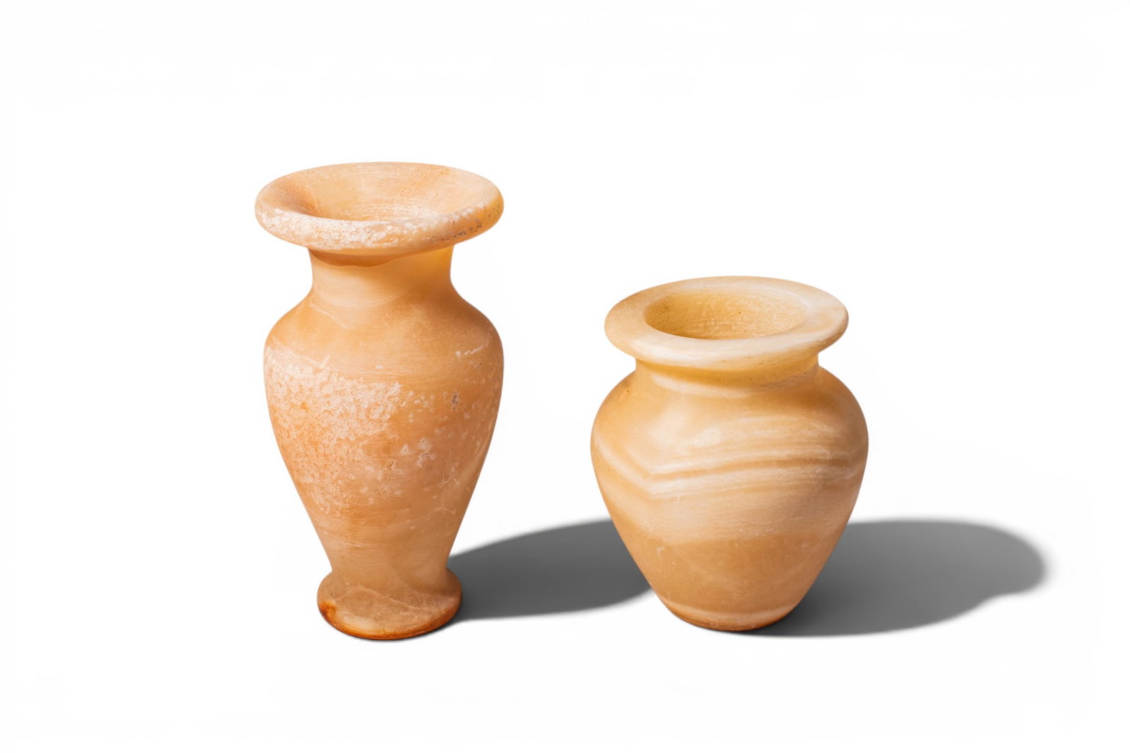PAIR OF EGYPTIAN ALABASTER VESSELS (1 of 2)