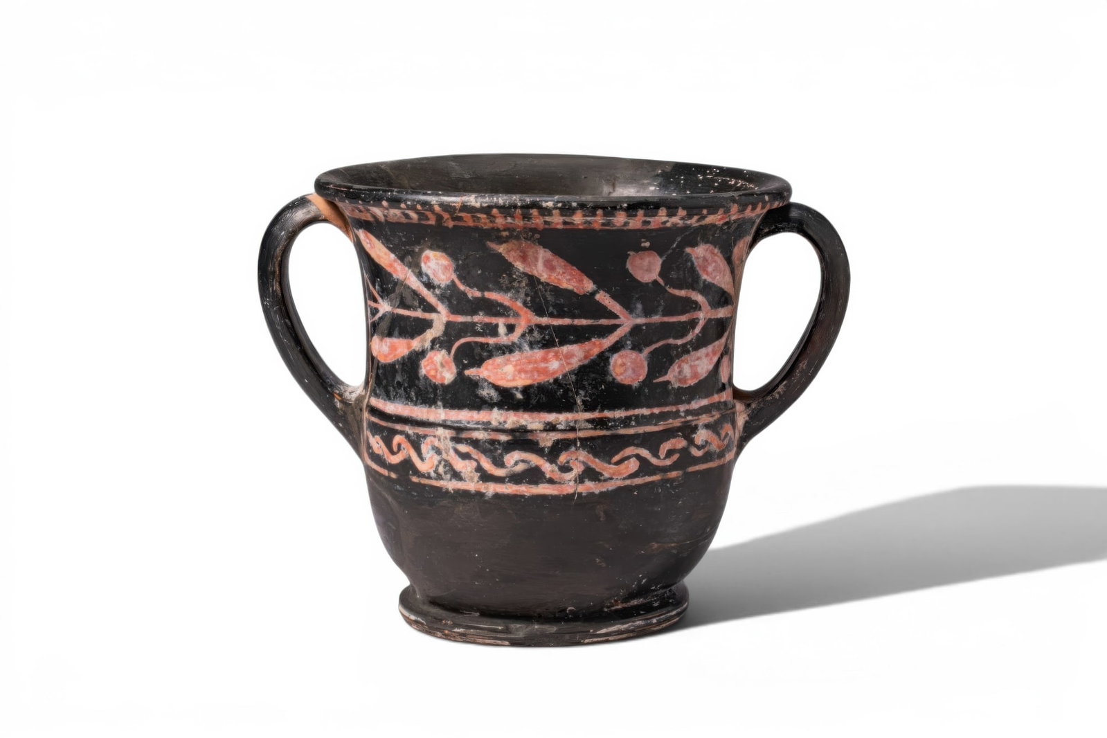 GREEK RED-FIGURE SESSILE KANTHAROS WITH LAUREL LEAVES (1 of 5)