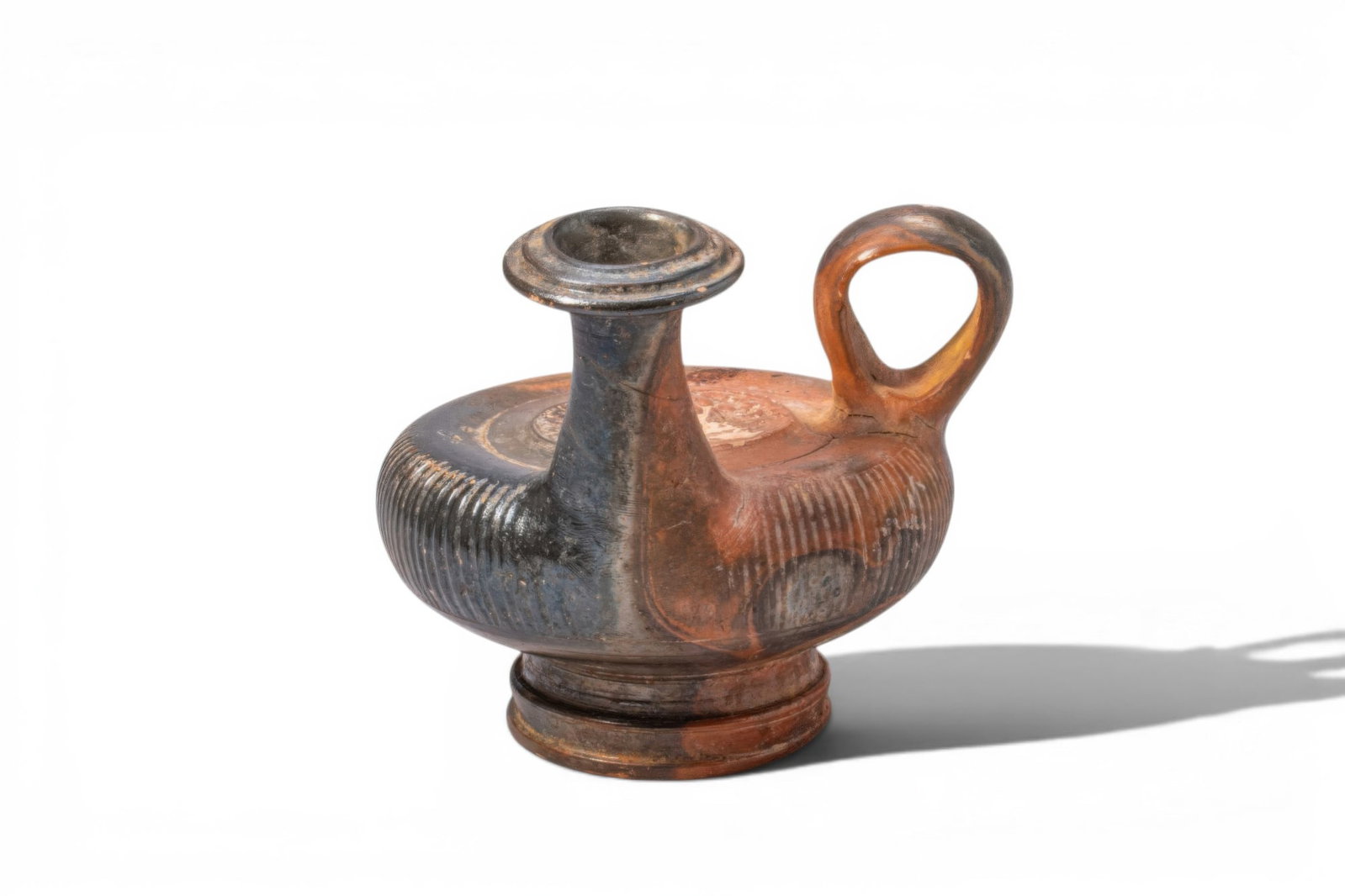 GREEK BLACK-GLAZED GUTTUS WITH GORGONEION (1 of 6)