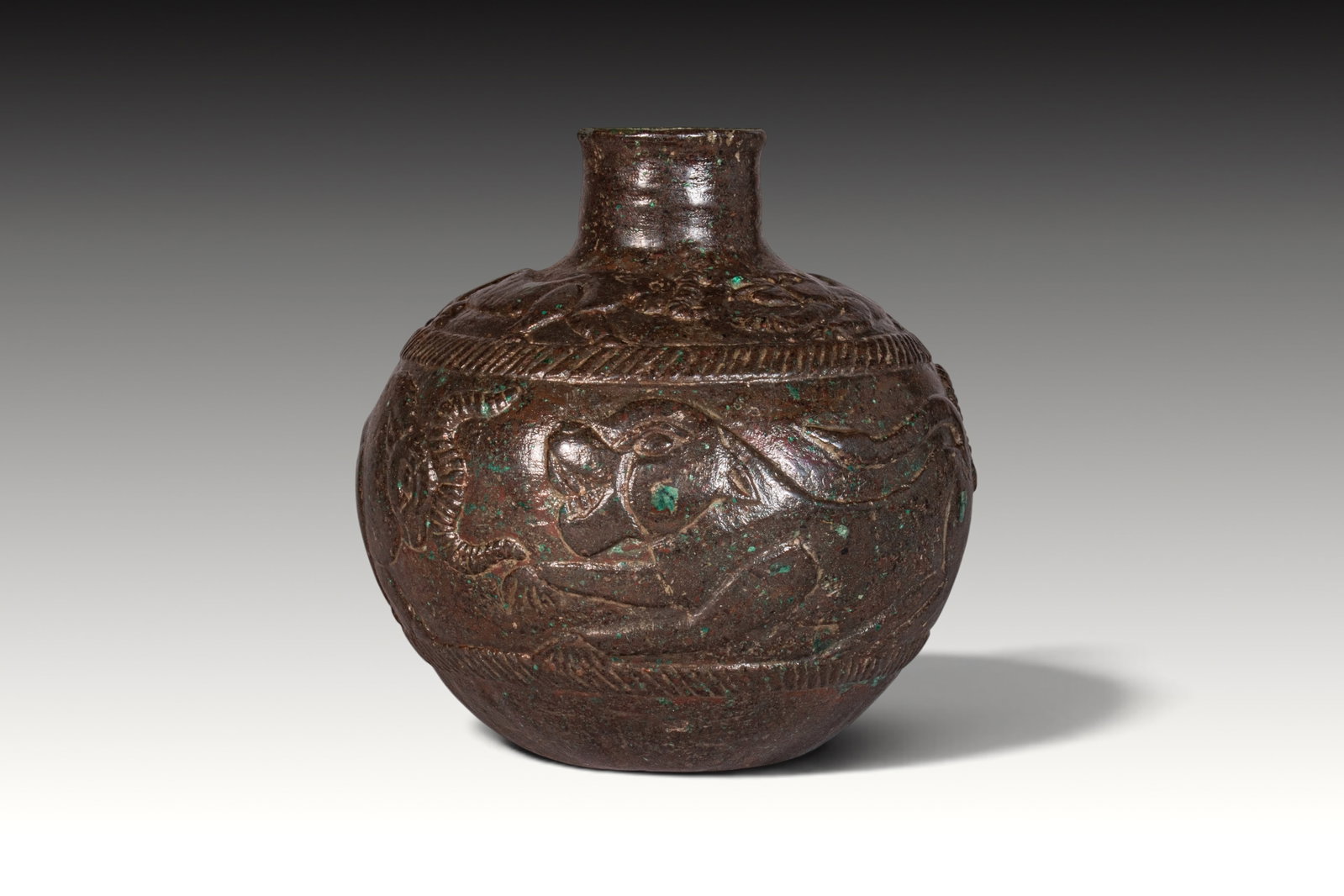 RARE INDUS VALLEY BRONZE JAR WITH ANIMAL FRIEZES (1 of 5)