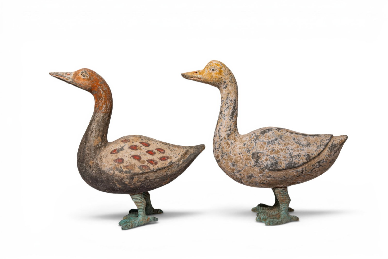 PAIR OF CHINESE TERRACOTTA GEESE (1 of 4)