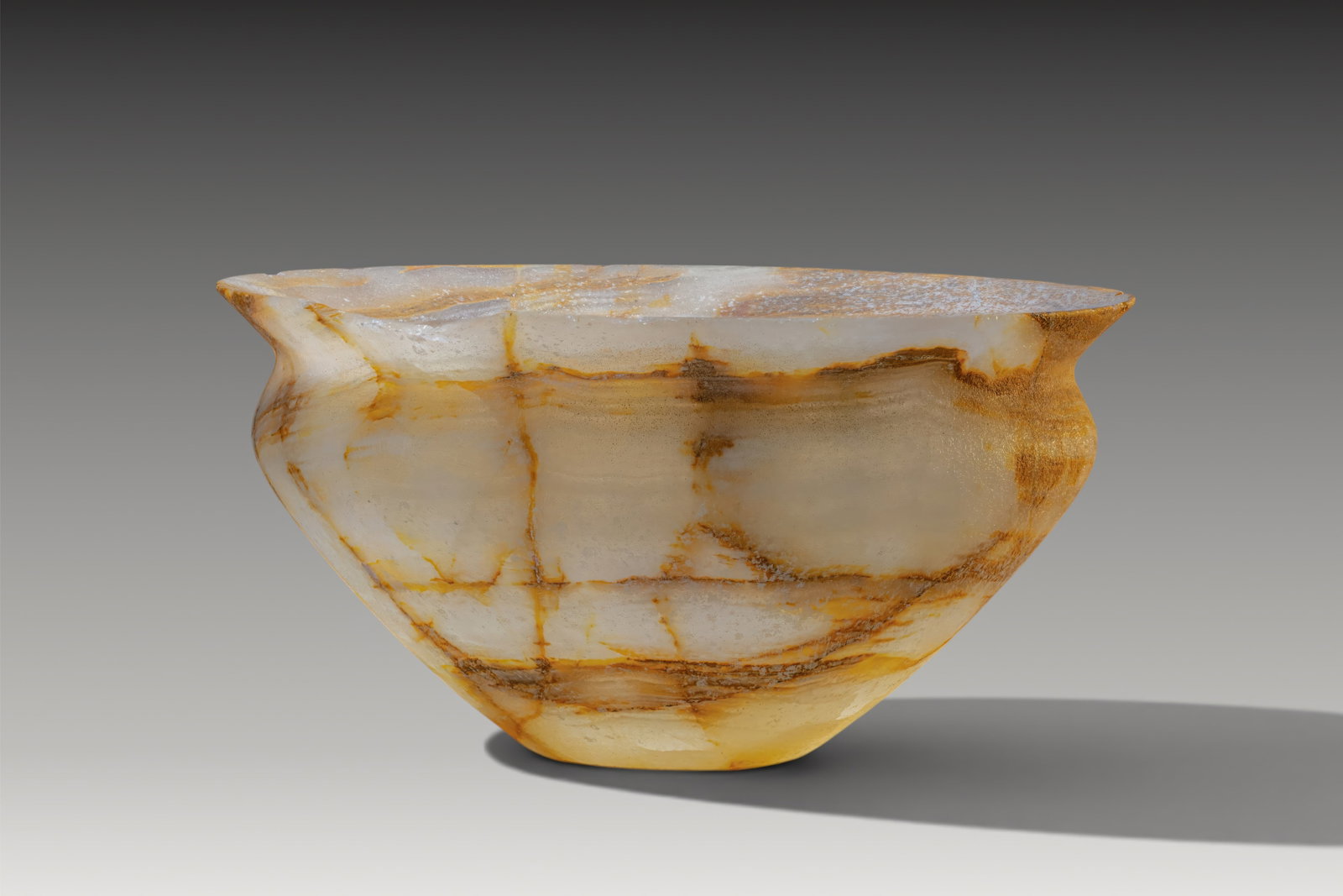 EGYPTIAN ALABASTER CONICAL BOWL (1 of 4)