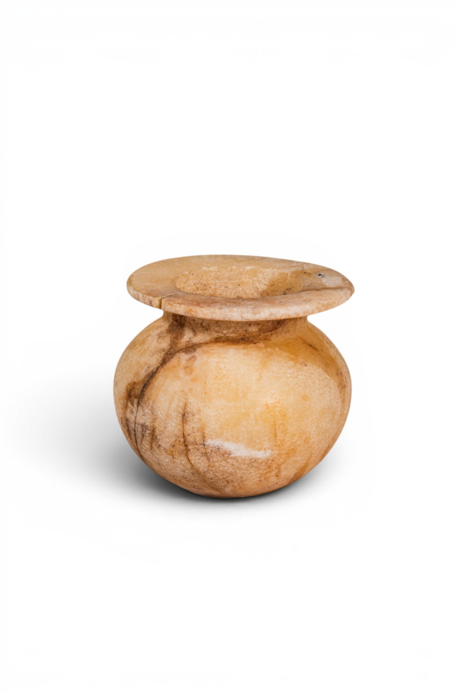 EGYPTIAN ALABASTER GLOBULAR JAR (1 of 5)