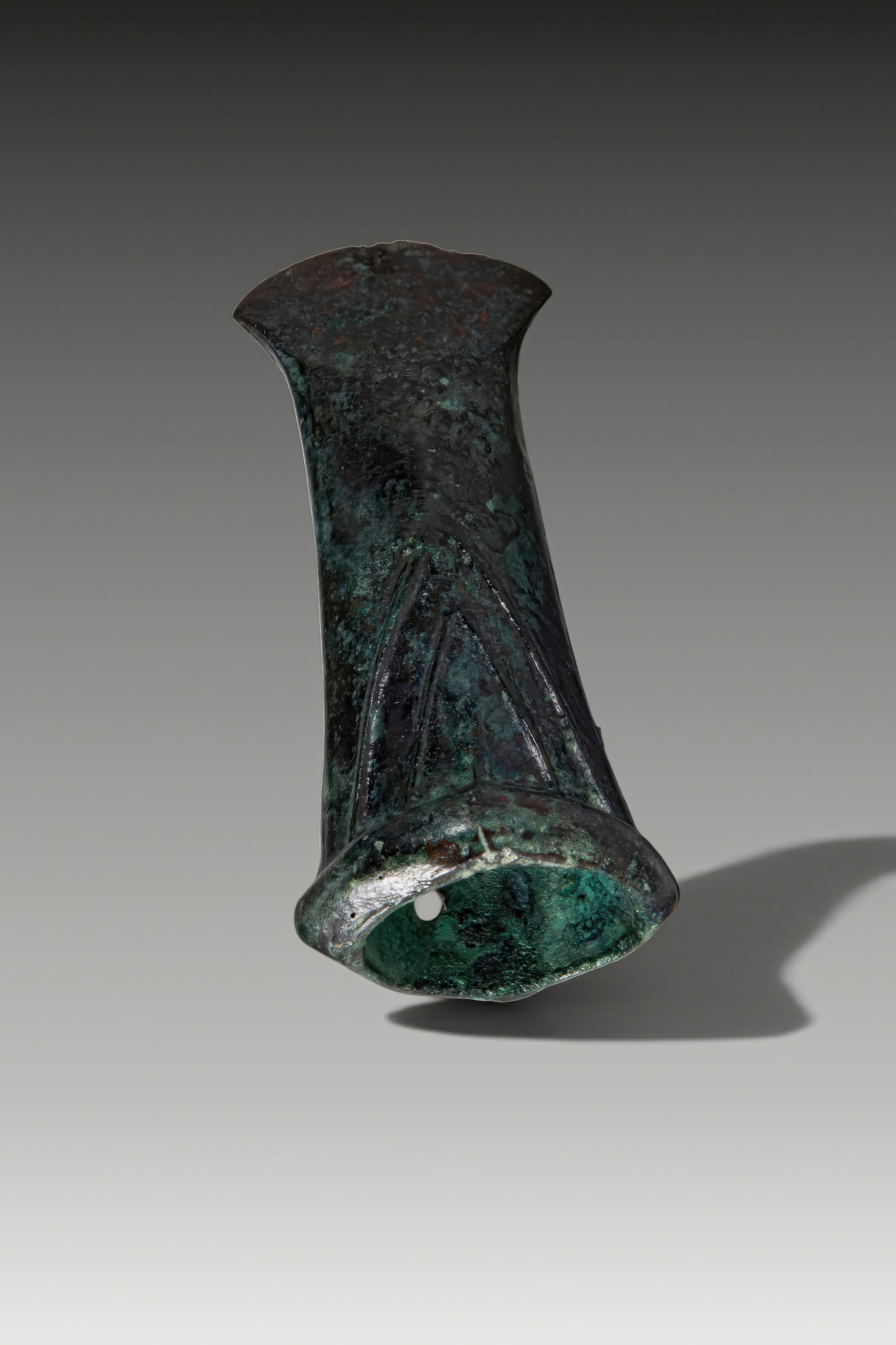 CELTIC BRONZE SOCKETED AXE HEAD WITH TRIANGULAR MOTIF - 2