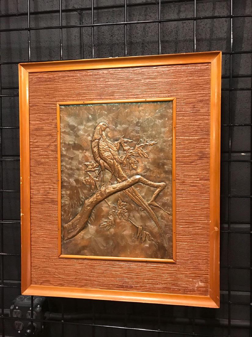 Prison Art, Hammered Metal of Bird in Tree (1 of 7)