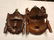 Pair of Triabal Indian Carved Wood Masks - 4