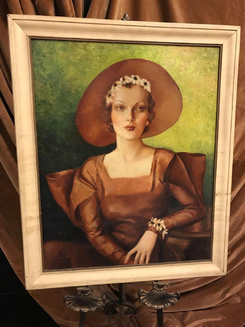 Antique Signed Oil Portrait of a Woman (1 of 5)