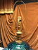 Vintage Blue Glass Lighted Base Table Lamp - 5