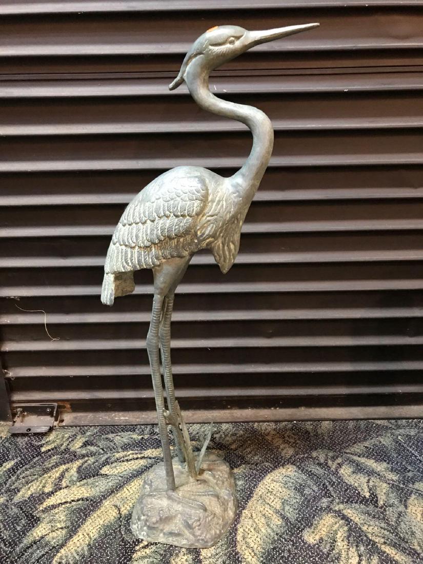 Stately Blue Heron Garden Statue, Green (1 of 5)