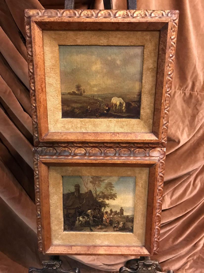 Set of  Two Oil Replica Rural Farm Life Paintings (1 of 4)