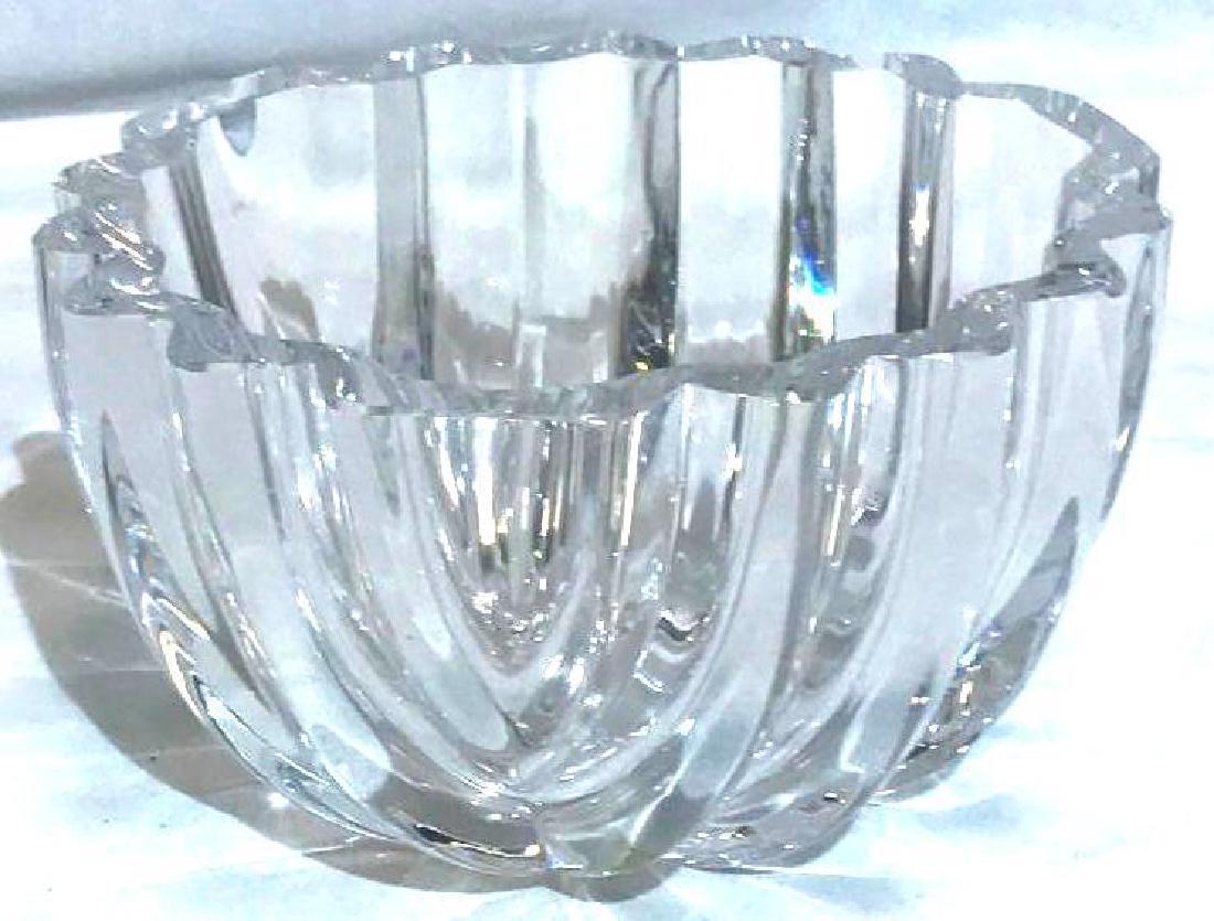 Orrefors Sweden Crystal Cut Glass Bowl: This Crystal glass bowl from Orrefors in Sweden measures approximately 8.25" across by 5" tall. 