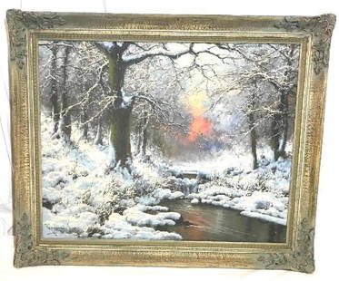 Lazslo Neogrady original oil Painting: LASZLO NEOGRADY ( Hungarian 1896 - 1962 ) This is a beautiful painting of a winter scene. an upclose examination of this oil on canvas appears almost photgraphic in places. It's a very imp