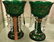2 Bohemian Czech Emerald Green Mantle Lusters